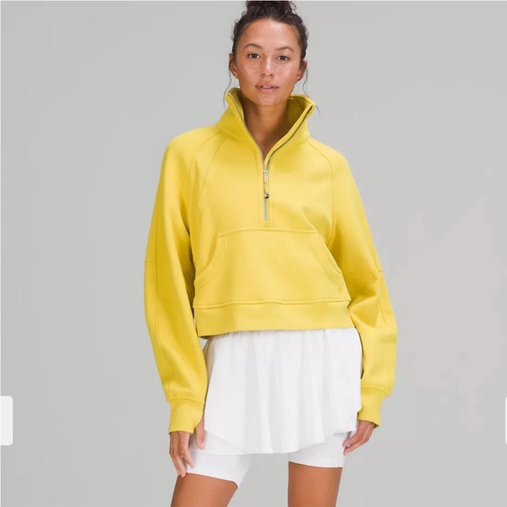 lululemon Oversized 1/2 Zip Scuba Funnel Neck in Yellow